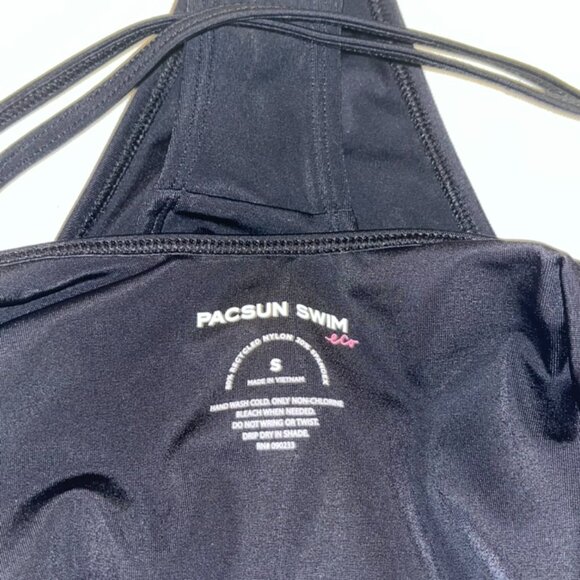 Pacsun Black Maggie Cinched One Piece Swimsuit in Size Small - Picture 6 of 6